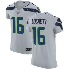 Men's Nike Seattle Seahawks #16 Tyler Lockett Grey Alternate Vapor Untouchable Elite Player NFL Jersey