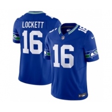 Men's Nike Seattle Seahawks #16 Tyler Lockett Royal 2023 F.U.S.E. Vapor Limited Throwback Stitched Jersey