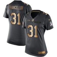 Women's Nike Seattle Seahawks #31 Kam Chancellor Limited Black/Gold Salute to Service NFL Jersey