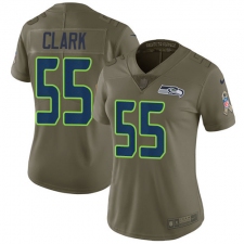 Women's Nike Seattle Seahawks #55 Frank Clark Limited Olive 2017 Salute to Service NFL Jersey