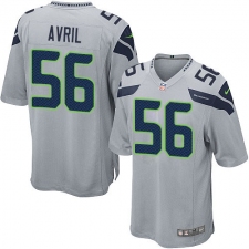 Men's Nike Seattle Seahawks #56 Cliff Avril Game Grey Alternate NFL Jersey