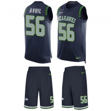 Men's Nike Seattle Seahawks #56 Cliff Avril Limited Steel Blue Tank Top Suit NFL Jersey