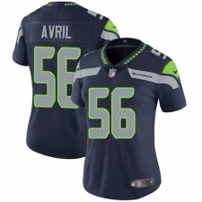 Women's Nike Seattle Seahawks #56 Cliff Avril Elite Steel Blue Team Color NFL Jersey