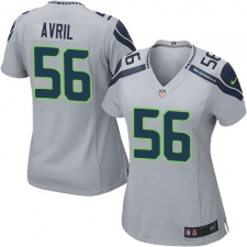 Women's Nike Seattle Seahawks #56 Cliff Avril Game Grey Alternate NFL Jersey