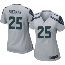 Women's Nike Seattle Seahawks #25 Richard Sherman Game Grey Alternate NFL Jersey