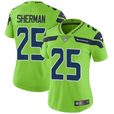 Women's Nike Seattle Seahawks #25 Richard Sherman Limited Green Rush Vapor Untouchable NFL Jersey