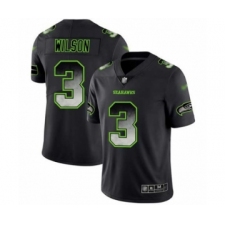 Men's Seattle Seahawks #3 Russell Wilson Limited Black Smoke Fashion Football Jersey