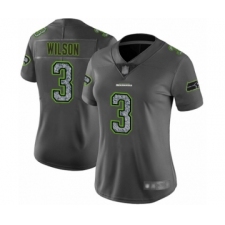 Women's Seattle Seahawks #3 Russell Wilson Limited Gray Static Fashion Football Jersey