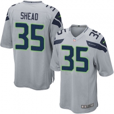 Men's Nike Seattle Seahawks #35 DeShawn Shead Game Grey Alternate NFL Jersey