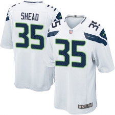 Men's Nike Seattle Seahawks #35 DeShawn Shead Game White NFL Jersey