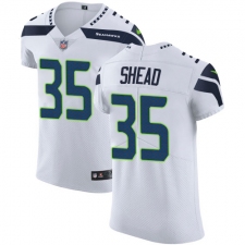 Men's Nike Seattle Seahawks #35 DeShawn Shead White Vapor Untouchable Elite Player NFL Jersey
