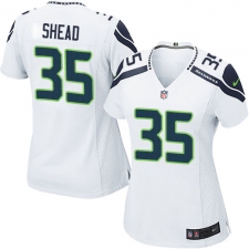 Women's Nike Seattle Seahawks #35 DeShawn Shead Game White NFL Jersey