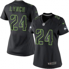 Women's Nike Seattle Seahawks #24 Marshawn Lynch Limited Black Impact NFL Jersey