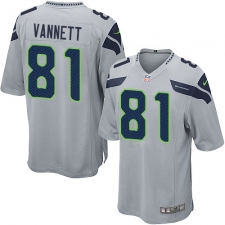 Men's Nike Seattle Seahawks #81 Nick Vannett Game Grey Alternate NFL Jersey