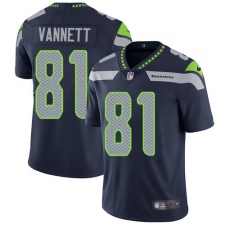 Men's Nike Seattle Seahawks #81 Nick Vannett Steel Blue Team Color Vapor Untouchable Limited Player NFL Jersey