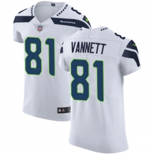 Men's Nike Seattle Seahawks #81 Nick Vannett White Vapor Untouchable Elite Player NFL Jersey