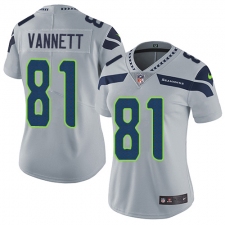 Women's Nike Seattle Seahawks #81 Nick Vannett Elite Grey Alternate NFL Jersey