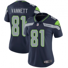 Women's Nike Seattle Seahawks #81 Nick Vannett Elite Steel Blue Team Color NFL Jersey