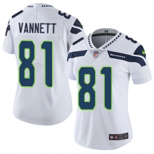 Women's Nike Seattle Seahawks #81 Nick Vannett Elite White NFL Jersey