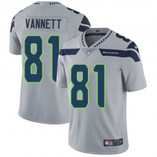 Youth Nike Seattle Seahawks #81 Nick Vannett Elite Grey Alternate NFL Jersey