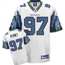 Reebok Seattle Seahawks #97 Patrick Kerney White Authentic Throwback NFL Jersey