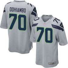 Men's Nike Seattle Seahawks #70 Rees Odhiambo Game Grey Alternate NFL Jersey