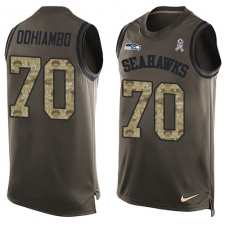 Men's Nike Seattle Seahawks #70 Rees Odhiambo Limited Green Salute to Service Tank Top NFL Jersey