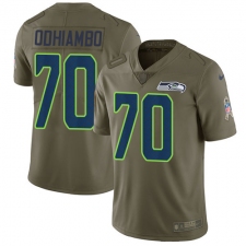 Men's Nike Seattle Seahawks #70 Rees Odhiambo Limited Olive 2017 Salute to Service NFL Jersey