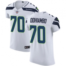 Men's Nike Seattle Seahawks #70 Rees Odhiambo White Vapor Untouchable Elite Player NFL Jersey