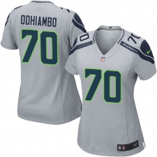 Women's Nike Seattle Seahawks #70 Rees Odhiambo Game Grey Alternate NFL Jersey