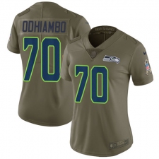 Women's Nike Seattle Seahawks #70 Rees Odhiambo Limited Olive 2017 Salute to Service NFL Jersey