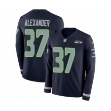 Men's Nike Seattle Seahawks #37 Shaun Alexander Limited Navy Blue Therma Long Sleeve NFL Jersey