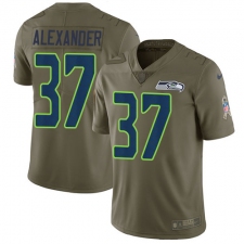 Men's Nike Seattle Seahawks #37 Shaun Alexander Limited Olive 2017 Salute to Service NFL Jersey