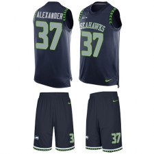 Men's Nike Seattle Seahawks #37 Shaun Alexander Limited Steel Blue Tank Top Suit NFL Jersey