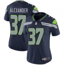 Women's Nike Seattle Seahawks #37 Shaun Alexander Elite Steel Blue Team Color NFL Jersey