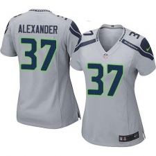 Women's Nike Seattle Seahawks #37 Shaun Alexander Game Grey Alternate NFL Jersey