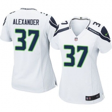 Women's Nike Seattle Seahawks #37 Shaun Alexander Game White NFL Jersey