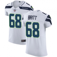 Men's Nike Seattle Seahawks #68 Justin Britt White Vapor Untouchable Elite Player NFL Jersey