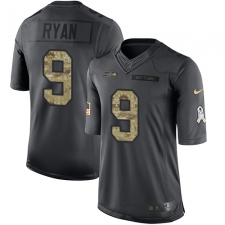 Men's Nike Seattle Seahawks #9 Jon Ryan Limited Black 2016 Salute to Service NFL Jersey
