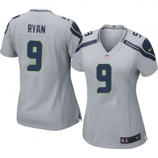 Women's Nike Seattle Seahawks #9 Jon Ryan Game Grey Alternate NFL Jersey