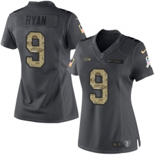 Women's Nike Seattle Seahawks #9 Jon Ryan Limited Black 2016 Salute to Service NFL Jersey