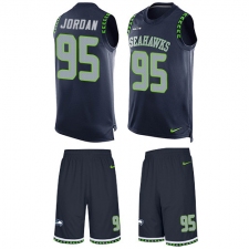 Men's Nike Seattle Seahawks #95 Dion Jordan Limited Steel Blue Tank Top Suit NFL Jersey
