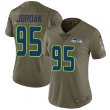 Women's Nike Seattle Seahawks #95 Dion Jordan Limited Olive 2017 Salute to Service NFL Jersey