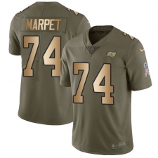 Men's Nike Tampa Bay Buccaneers #74 Ali Marpet Limited Olive/Gold 2017 Salute to Service NFL Jersey