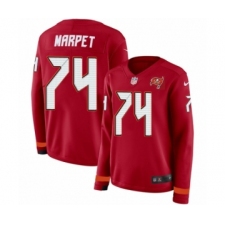 Women's Nike Tampa Bay Buccaneers #74 Ali Marpet Limited Red Therma Long Sleeve NFL Jersey