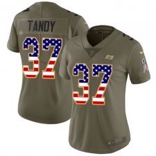 Women's Nike Tampa Bay Buccaneers #37 Keith Tandy Limited Olive/USA Flag 2017 Salute to Service NFL Jersey