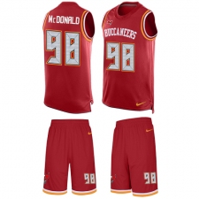 Men's Nike Tampa Bay Buccaneers #98 Clinton McDonald Limited Red Tank Top Suit NFL Jersey