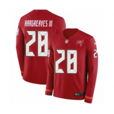 Men's Nike Tampa Bay Buccaneers #28 Vernon Hargreaves III Limited Red Therma Long Sleeve NFL Jersey