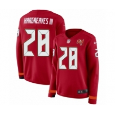 Women's Nike Tampa Bay Buccaneers #28 Vernon Hargreaves III Limited Red Therma Long Sleeve NFL Jersey