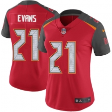 Women's Nike Tampa Bay Buccaneers #21 Justin Evans Elite Red Team Color NFL Jersey